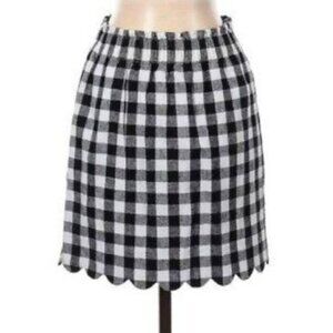 J. Crew Buffalo Check Scalloped Sidewalk Skirt